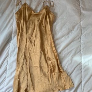 gold slip dress